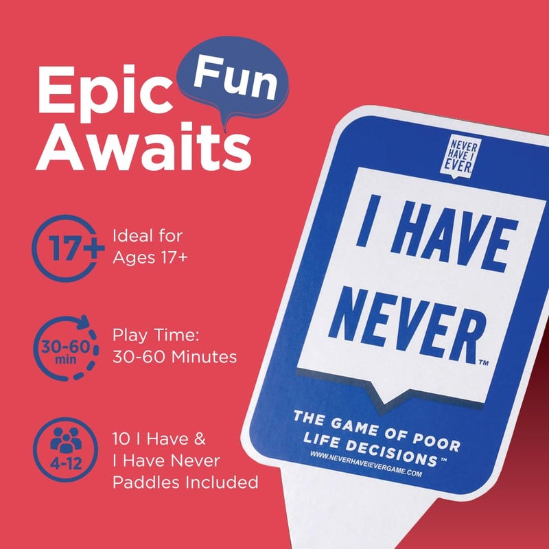 Never Have I Ever Card Game Paddles, Maximize The Fun of Playing Cards, 10 Physical I Have and I Have Never Paddles, Portable Adult Games for Game Nights, Vacations, Family Gatherings, Ages 17+ - Image 2